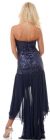 Strapless Sequins Bodice High Low Formal Evening Party Dress back in Navy